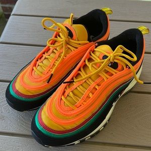 Nike Air Max 97 Sunburst Orange Pinwheel Logo 2019 CK9399-001 Mens Size 10